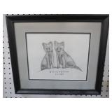 FRAMED BRIGADOON FOXES PRINT - ARTIST SIGNED