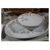 VTG NORITAKE CHINA -ROSAY- PLATTER & COVERED DISH