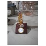 MAYFLOWER HANDBLOWN GOLF BAG MINI QUARTZ CLOCK