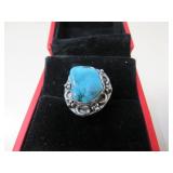 SS .925 TURQUOISE LADIES RING SIZE 7