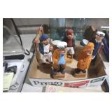 5 WOOD SEA MEN CARVINGS