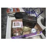 JEWEL BOX, CLOCK, MARBLE BOX & BRASS