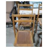 PAIR OF ORIGINAL 100 YR OLD FOLDING WOOD CHAIRS
