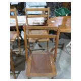 PAIR OF ORIGINAL 100 YR OLD FOLDING WOOD CHAIRS