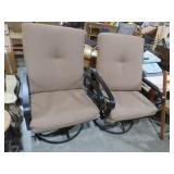 2 OUTDOOR SWIVEL PATIO CHAIRS