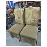 PAIR OF CLOTH SKIRTED DINING CHAIRS