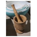 WOOD MORTAR & PESTLE