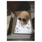 SKULL, GLASSES, SHELL BOTTLES