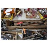 ANTIQUE HANDMADE WOOD TOOLBOX W/ CONTENTS