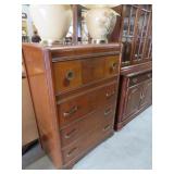 ANTIQUE 4 DWR WATERFALL CHEST 29X17X42