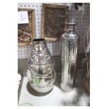 (2) UNIQUE METAL/CERAMIC VASES