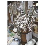 WOOD CHURN W/ COTTON DECOR