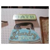 TIN LAUNDRY & BATH ADV. SIGNS