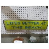 WOOD LIFES BETTER AT THE BEACH SIGN