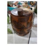 VTG HAND CARVED 1 GAL LIQUOR BARREL