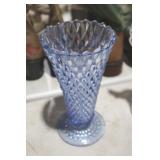 INDIANA BLUE DIAMOND GLASS VASE