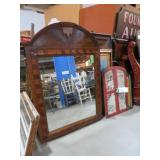 FRAMED WOOD ARCHED WALL MIRROR