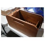 VTG TEAK ROLL TOP STORAGE BOX (MADE IN THAILAND)