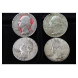 (3) 1964 P, 1964 D WASH. QUARTERS 90%