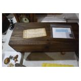 ELVIS 2011 HALF DOLALR & ANTIQUE HANDMADE WOOD BOX