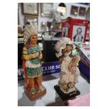 NATIVE AMERICAN & GIRL FIGURINES