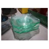 VINTAGE GREEN GLASS PLATES