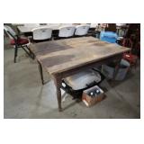 ANTIQUE HARVEST BOARD FARMHOUSE TABLE 48X35X28