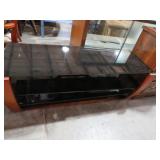 GLASS & WOOD 3 TIER ENTERTAINMENT CENTER