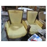 PAIR VICTORIAN STYLE PADDED ARM CHAIRS