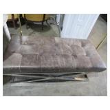 METAL BASE PADDED TUFTED BENCH
