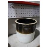 ANTIQUE BROWN & WHITE CROCK