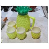 VINTAGE  MINERWARE PINEAPPLE PITCHER & CUPS