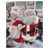 PAIR SANTA & MS. CLAUS LIGHTED FIGURES