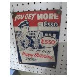 METAL ESSO HAPPY MOTORING ADV. SIGN