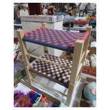 (2) WOVEN SEAT STOOLS
