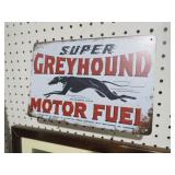 METAL GREYHOUND MOTOR FUEL SIGN