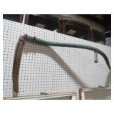 OLD GREEN PAINT WOOD HANDLE SICKLE