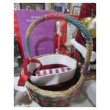 (2)CHRISTMAS BASKETS W/ DECOR