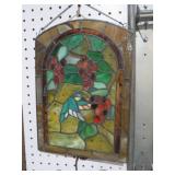 LEADED GLASS HUMMINGBIRD WINDOW