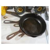 (3) CAST IRON SKILLETS