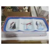 BLOCK CRYSTAL SNOW DAYS 3 SECTION PLATTER