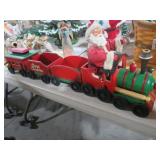 WOOD CHRISTMAS TRAIN W/ SANTA