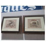 (2) FRAMED ELEPHANT & LION PRINTS