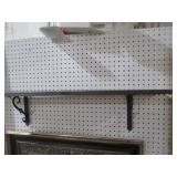 WOOD WALL SHELF W/ METAL BRACKETS