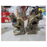 VINTAGE METAL THINKER BOOKENDS