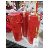 (3) DECORATED RD WINE BOXES