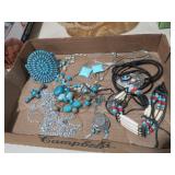 BOX OF ESTATE JEWERLY SOME TURQUOISE