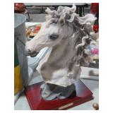 13 INCH HEAVY MONTEFIORI HORSE BUST SCULPTURE