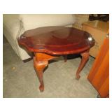 CHERRY W/INLAY TOP QUEEN ANNE LEG SIDE TBL