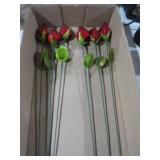 (6) VINTAGE SEA SHELL ROSES LONG STEM